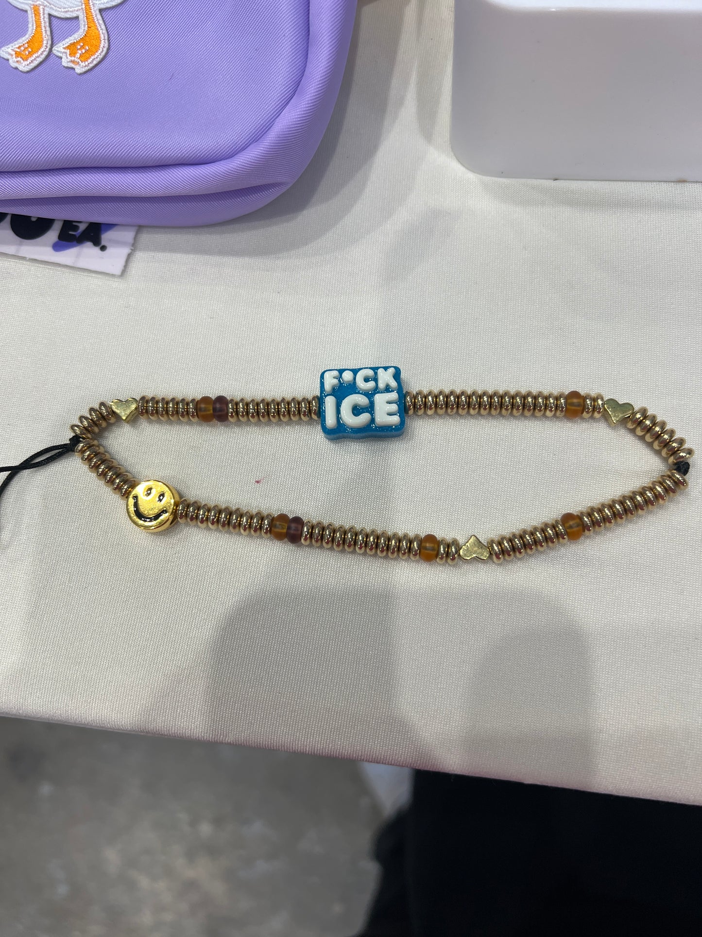 F*ck ICE Beaded Wrist Phone Strap