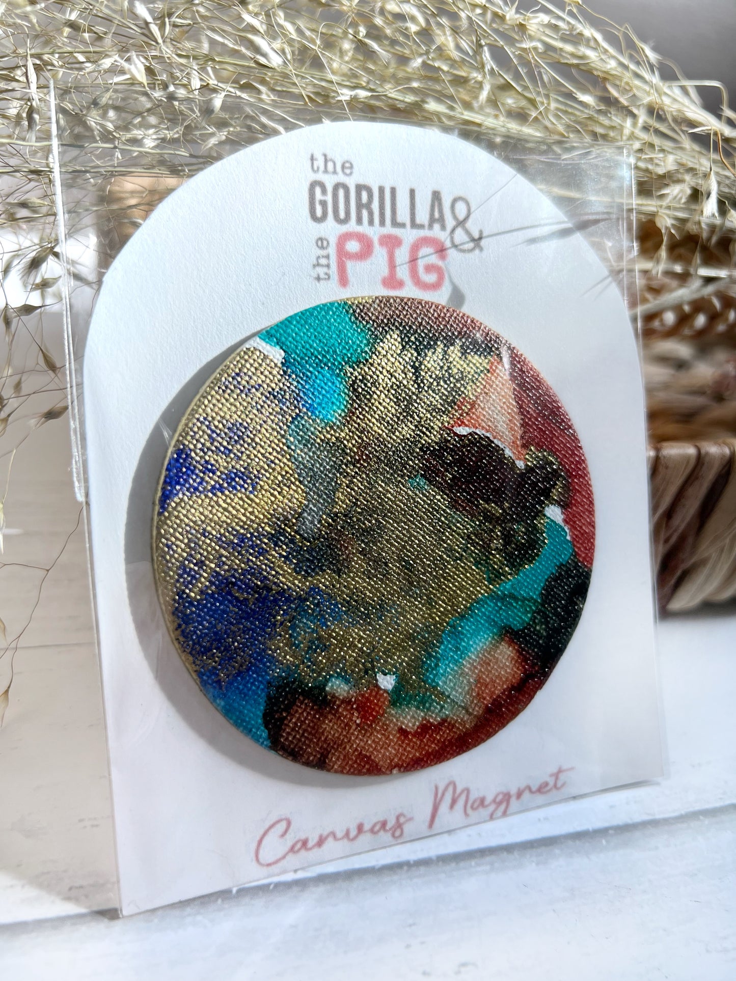 Circle Magnet 6-Blue, orange, turquoise