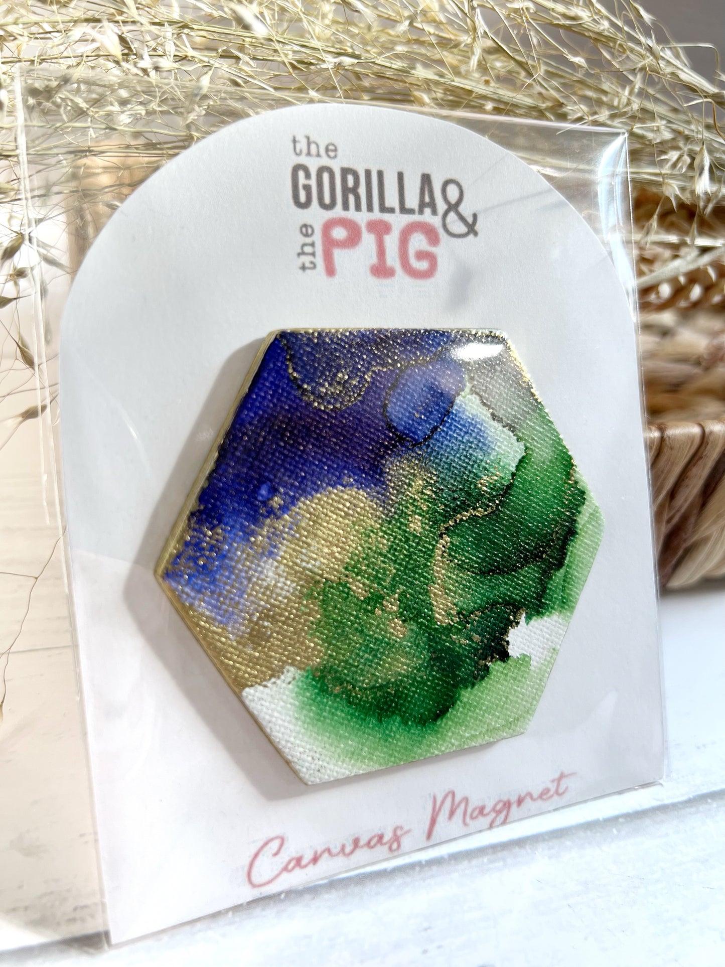 Hexagon Magnet 4- Blue green