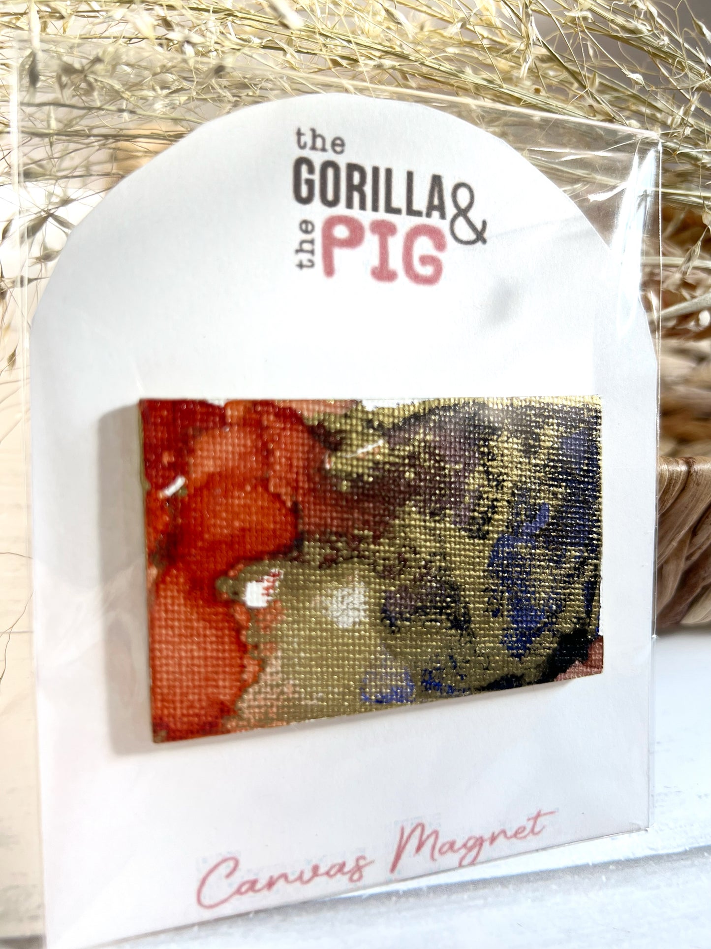 Rectangle Magnet 11- Orange and Blue