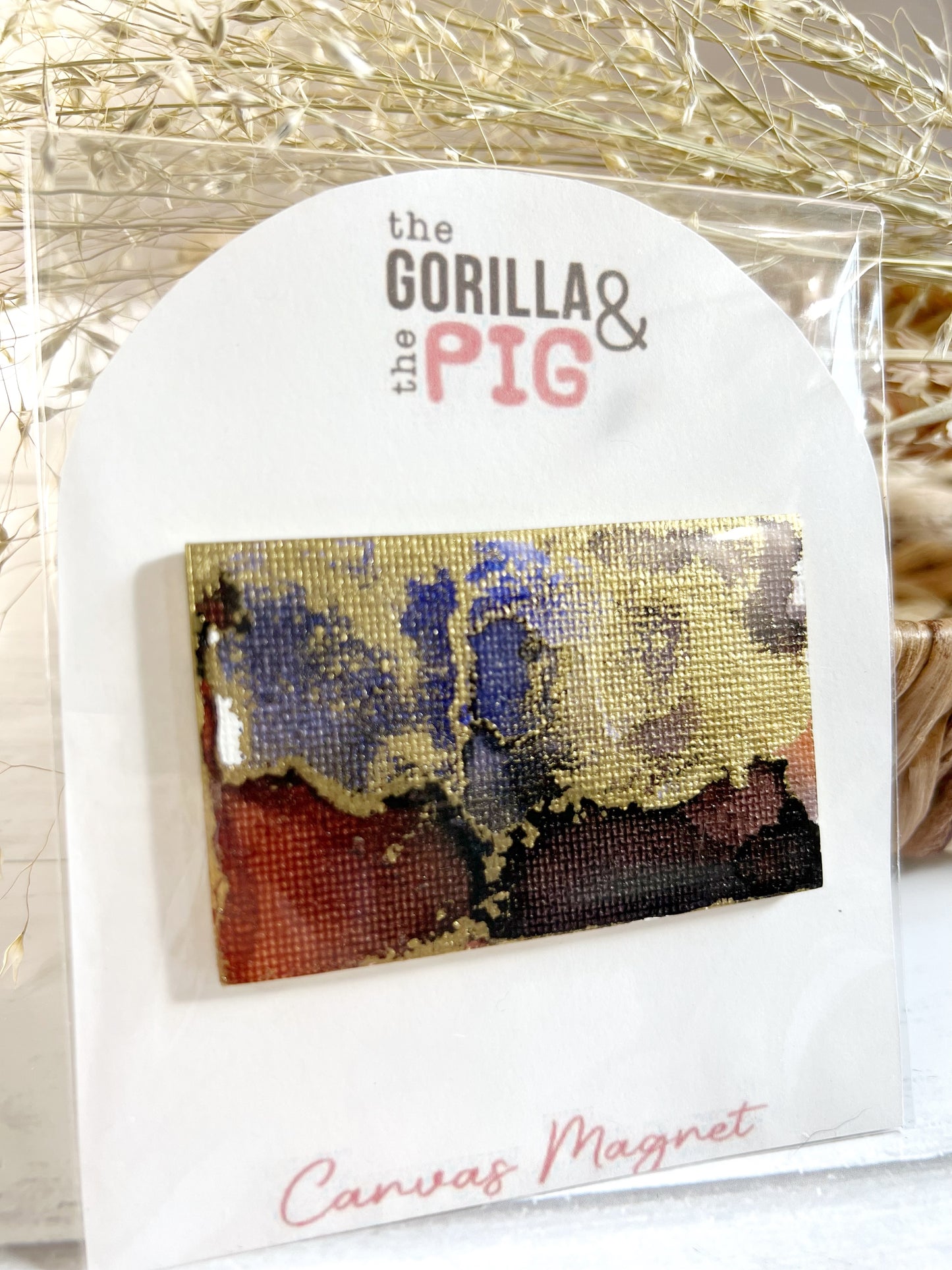 Rectangle Magnet 6-Blue, Orange and Gold