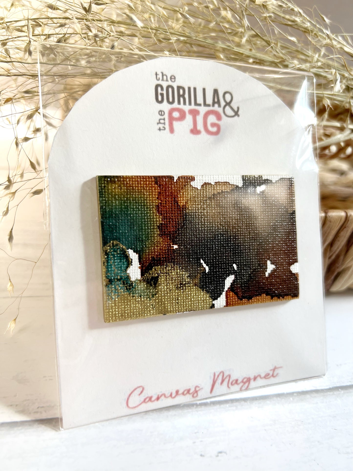 Rectangle Magnet 7- Brown, Blue and Gold