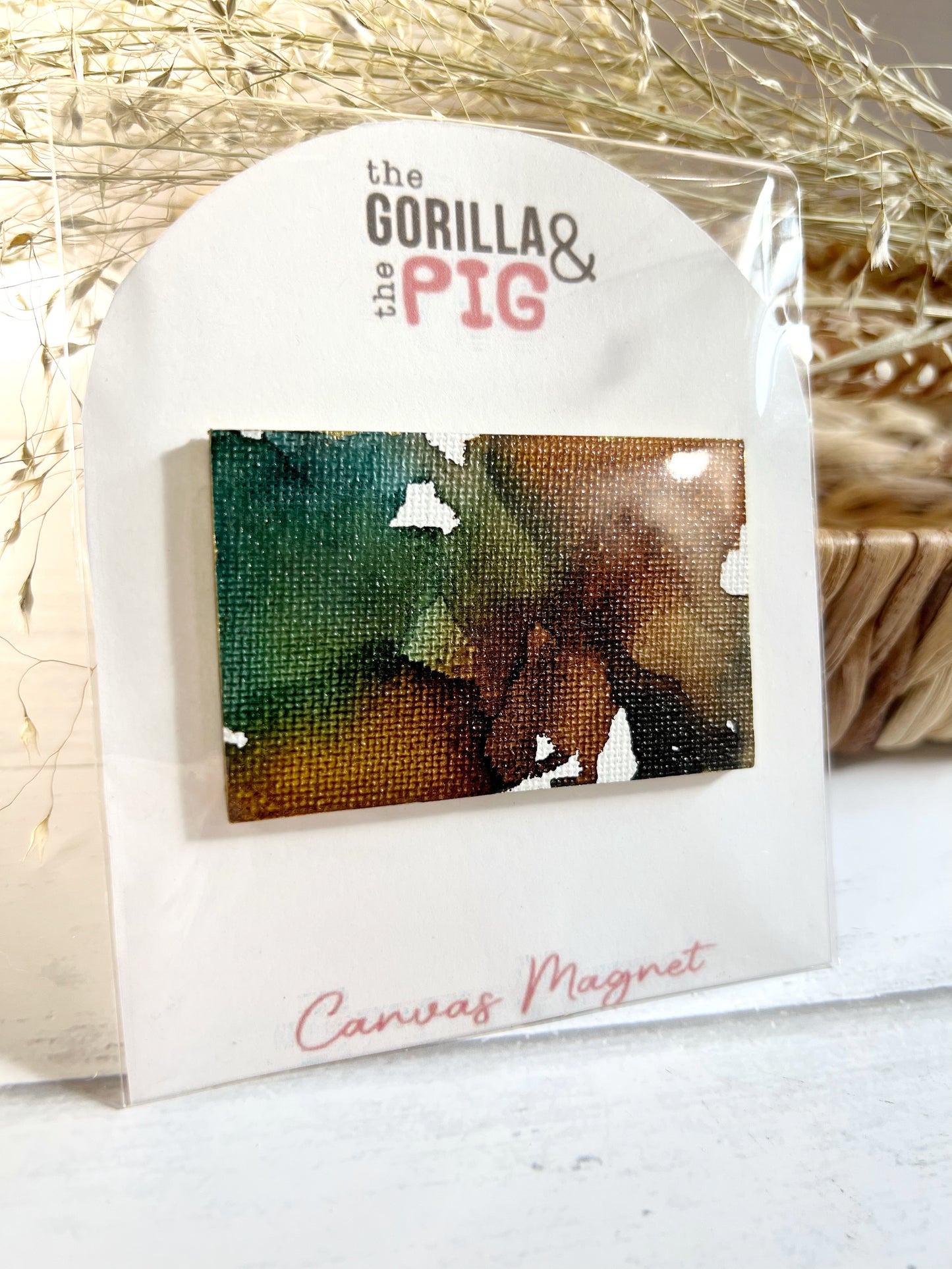 Rectangle Magnet 9- Brown and Blue