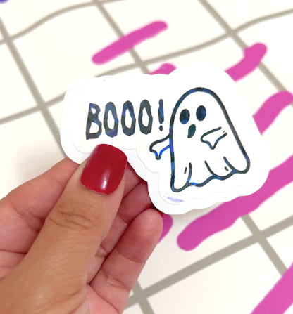 Thumbs down booing ghost-sticker