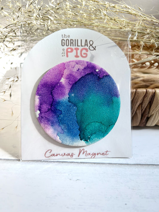 Circle Magnet 5- Purple, turquoise and blue