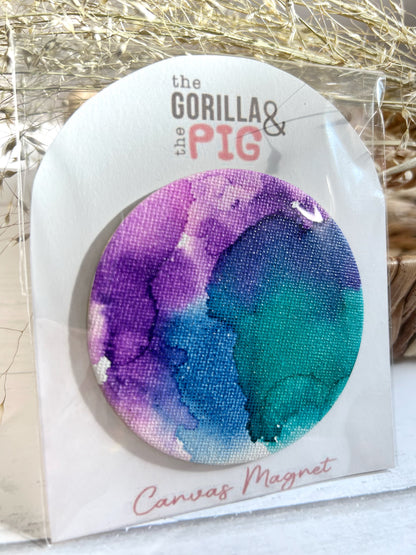 Circle Magnet 5- Purple, turquoise and blue