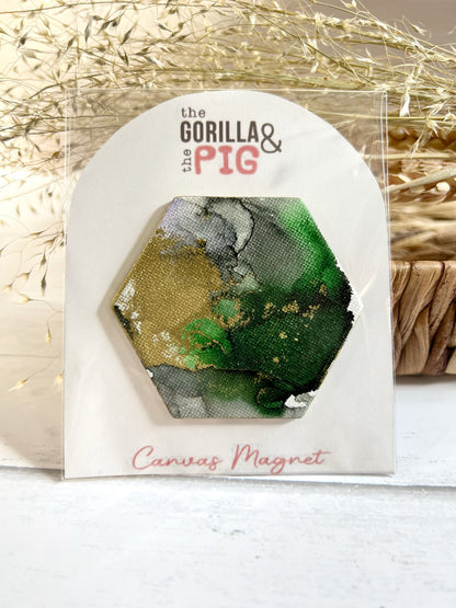 Hexagon Magnet 3- Green and Gray